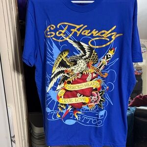 Ed Hardy Royal Blue Tattoo Graphic Tee